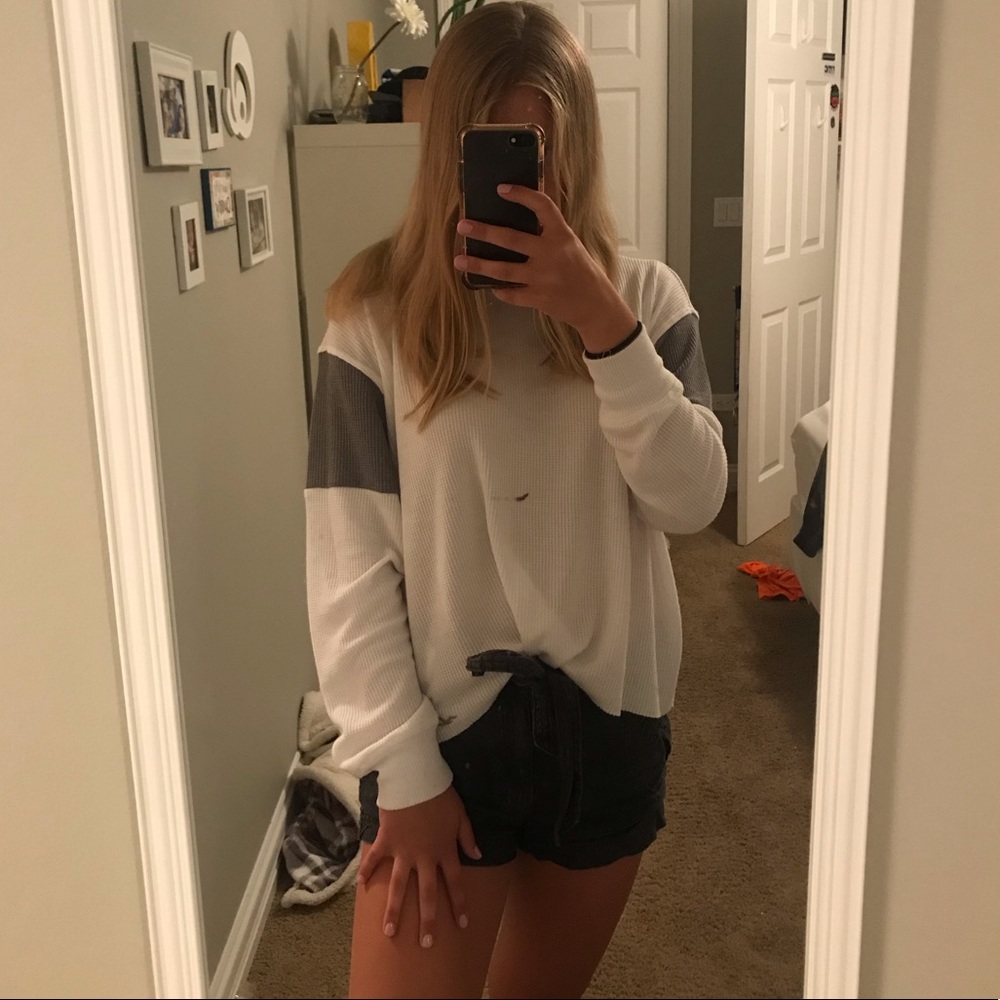 white waffle crewneck t-shirt